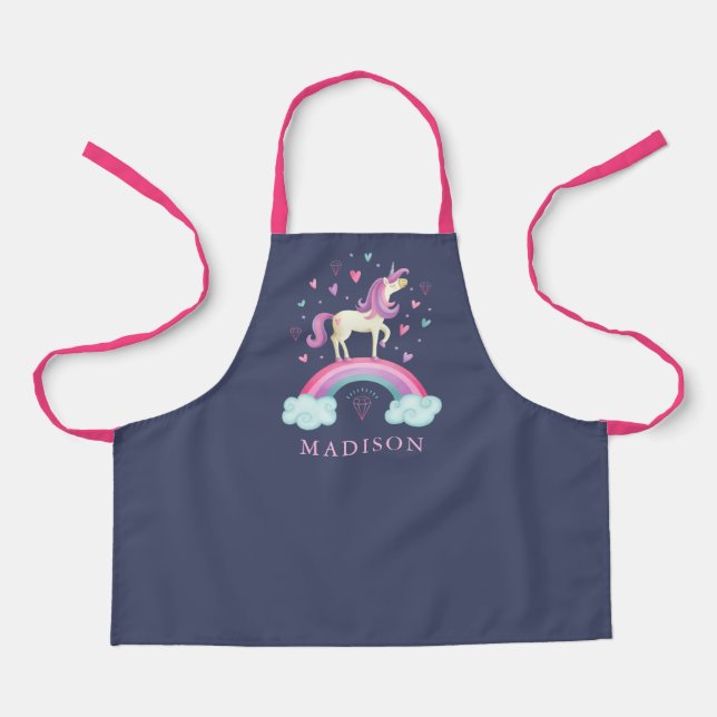 Cute Rainbow Unicorn Apron (Front)