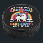 Cute Rainbow Unicorn Cool Birthday Present Funny Hockey Puck<br><div class="desc">Do you love Unicorns? Are you looking for a Birthday Gift or Christmas Gift for a Unicorn Lover? Then this Unicorn Gift design is for you This awesome Unicorn design is an exclusive novelty design. Grab this Funny Unicorn Gift design as a gift for someone who loves those mystical and...</div>