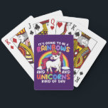 Cute Rainbow Unicorn Cool Birthday Present Funny Playing Cards<br><div class="desc">Do you love Unicorns? Are you looking for a Birthday Gift or Christmas Gift for a Unicorn Lover? Then this Unicorn Gift design is for you This awesome Unicorn design is an exclusive novelty design. Grab this Funny Unicorn Gift design as a gift for someone who loves those mystical and...</div>