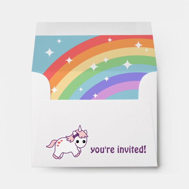 Cute Rainbow Unicorn Envelopes (Back (Bottom))