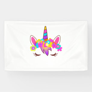 Cute Rainbow Unicorn Face Shirt Banner