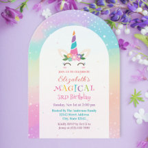 Cute Rainbow Unicorn Magical Birthday Party