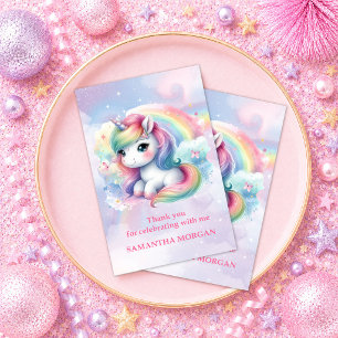 Cute Rainbow Unicorn Magical Day Thank You Card
