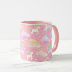 Cute rainbow unicorn magical girly birthday kids mug