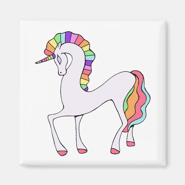 Cute Rainbow Unicorn  Magnet (Front)