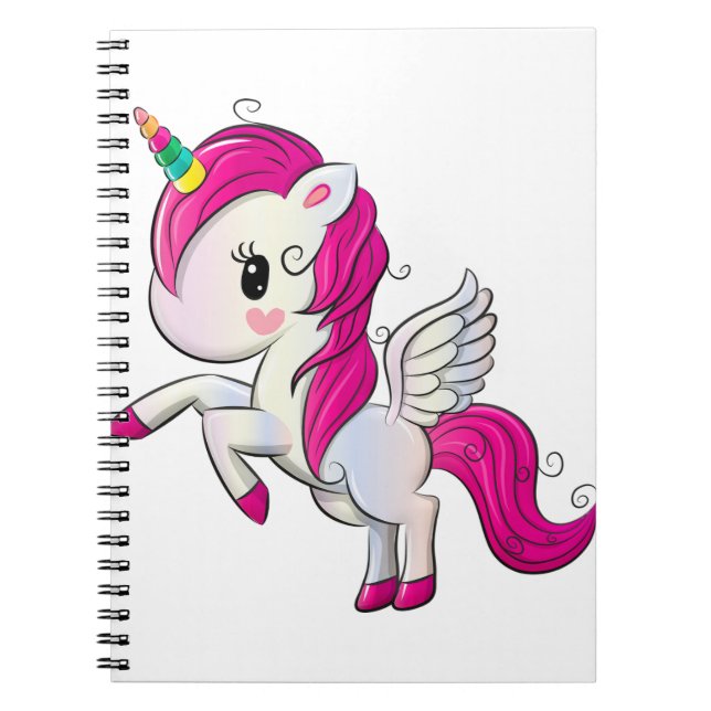 Cute rainbow unicorn notebook (Front)