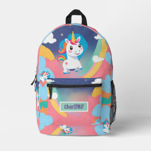 Cute Rainbow Unicorn Pink Purple Yellow Printed Backpack