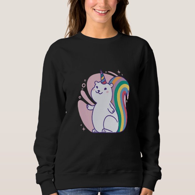 Cute rainbow unicorn squirrel sweatshirt (Front)