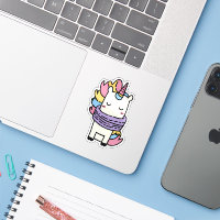 Cute Rainbow Unicorn Winter Scarf Laptop Bottle