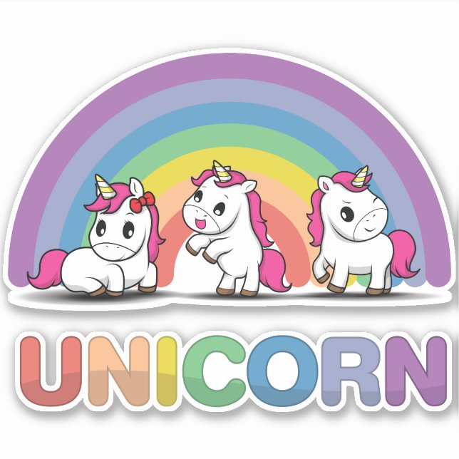 Cute Rainbow Unicorns (Front)