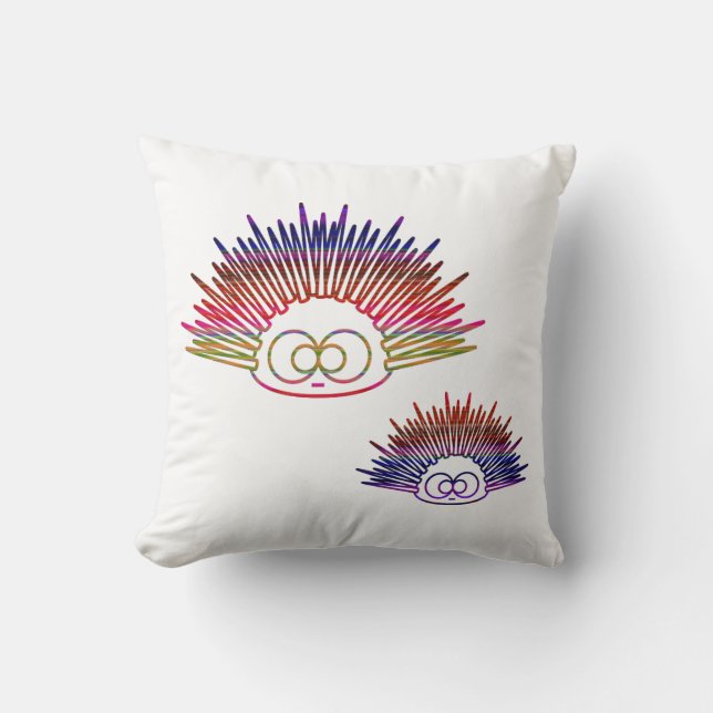 Cute Rainbow Urchins Cushion (Front)