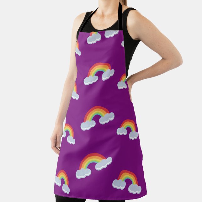 Cute Rainbow with Clouds Pattern Apron (Insitu)