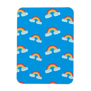 Cute Rainbow with Clouds Pattern Magnet