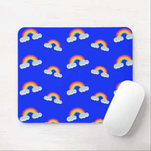 Cute Rainbow with Clouds Pattern Mouse Pad