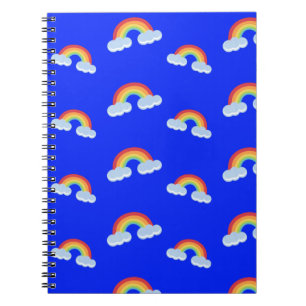 Cute Rainbow with Clouds Pattern Notebook