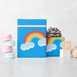 Cute Rainbow with Clouds Pattern Wrapping Paper
