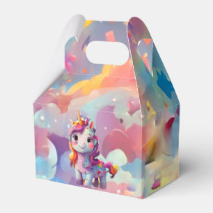 cute rainbows colourful unicorn  birthday  favour box