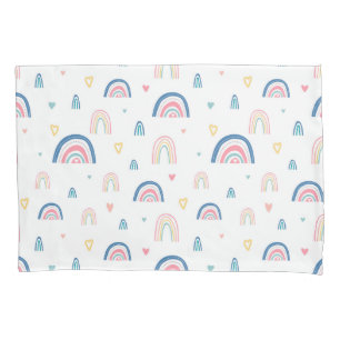 Cute Rainbows & Hearts Pattern Pillowcase