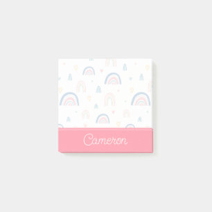 Cute Rainbows & Hearts Pattern Post-it Notes