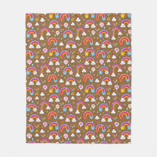 cute rainbows pattern fleece blanket