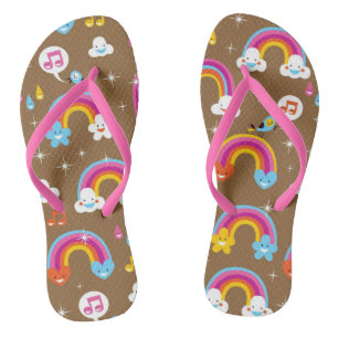 cute rainbows pattern jandals
