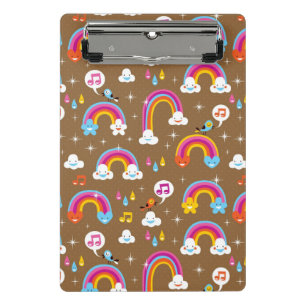 cute rainbows pattern mini clipboard