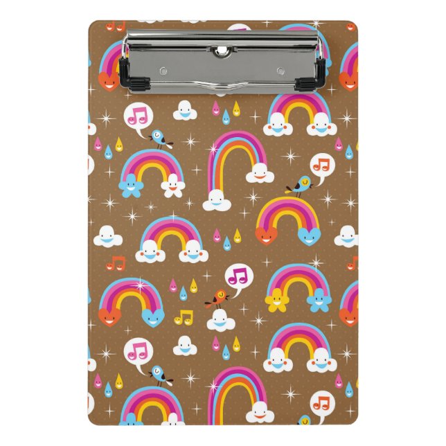 cute rainbows pattern mini clipboard (Front)