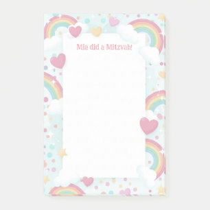 Cute Rainbows Personalized Mitzvah Note pad