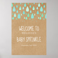 Cute Raindrops Baby Sprinkle / Shower Boho Welcome