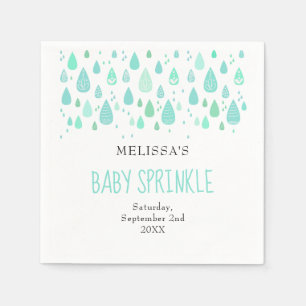 Cute Raindrops Couples Baby Sprinkle / Shower Napkin