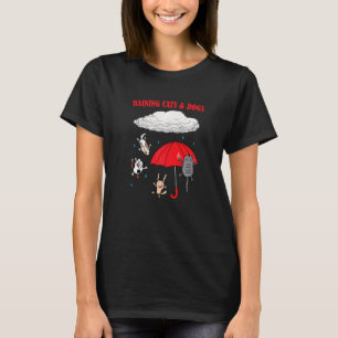 Cute Raining Cats And Dogs Pet T-Shirt