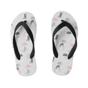 Cute Raining Cats Pattern Kid's Jandals