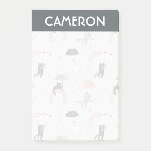 Cute Raining Cats Pattern Post-it Notes