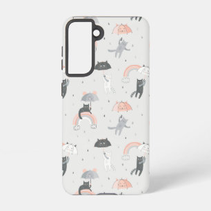 Cute Raining Cats Pattern Samsung Galaxy Case