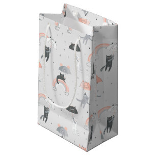 Cute Raining Cats Pattern Small Gift Bag
