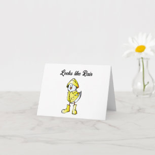 Cute Rainy Day Chick – “Looks Like Rain” Cartoon Card
