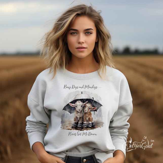 Cute Rainy Day Goats  Sweatshirt (Creator Uploaded)