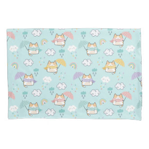 Cute Rainy Day Pattern Pillow Case