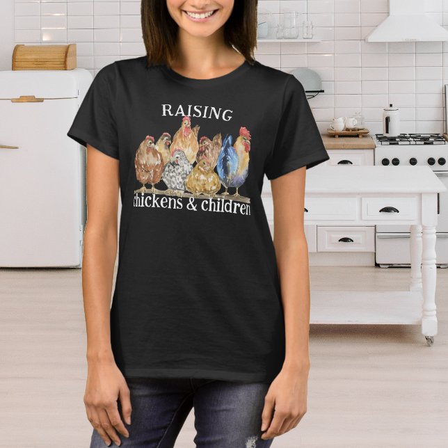 Cute Raising Chickens & Children Homestead Mama T-Shirt (Creator Uploaded)