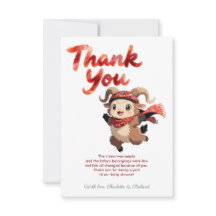 Cute Ram Winter Baby Shower Thank You