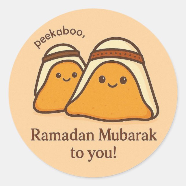 Cute Ramadan Mubarak To You Classic Round Sticker (Front)