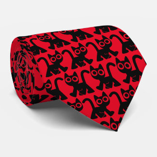 Cute Rambling Cartoon Cat Tie