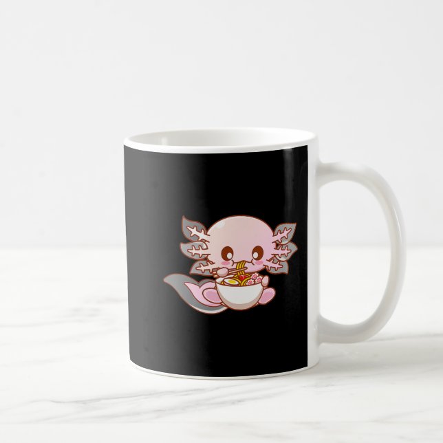 Cute Ramen Axolotl Kawaii Anime Japanese Food Girl Coffee Mug (Right)