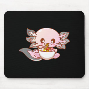 Cute Ramen Axolotl Kawaii Anime Japanese Food Girl Mouse Pad