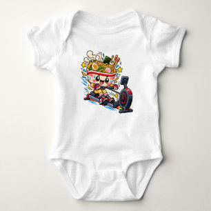 Cute Ramen Bowl Rowing Machine Cartoon Fitness Baby Bodysuit