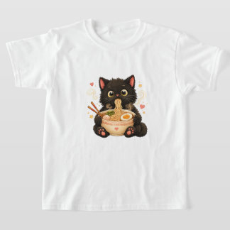 Cute Ramen Cat Kids T-Shirt