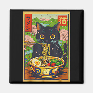 Cute Ramen Cat Nature Flowers Noodle Anime  Magnet