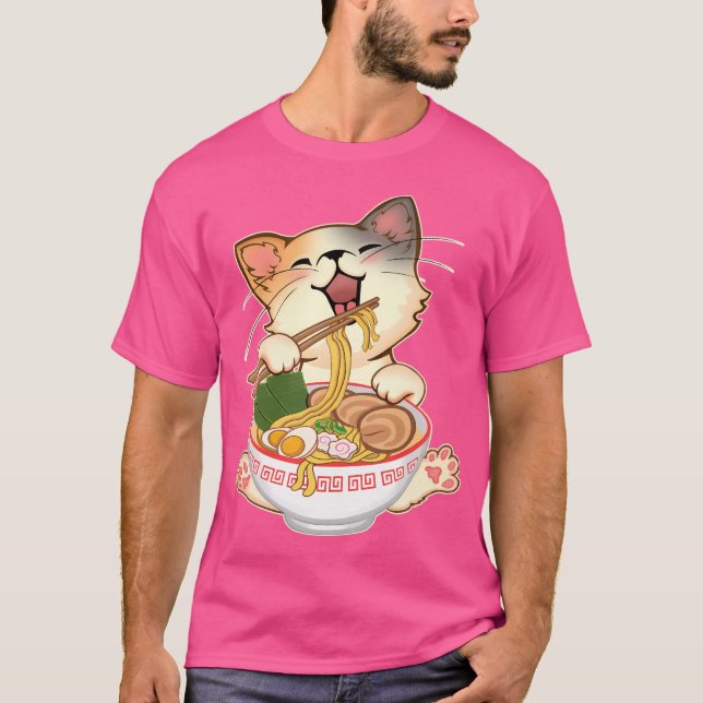 Cute Ramen Cat T-Shirt (Front)