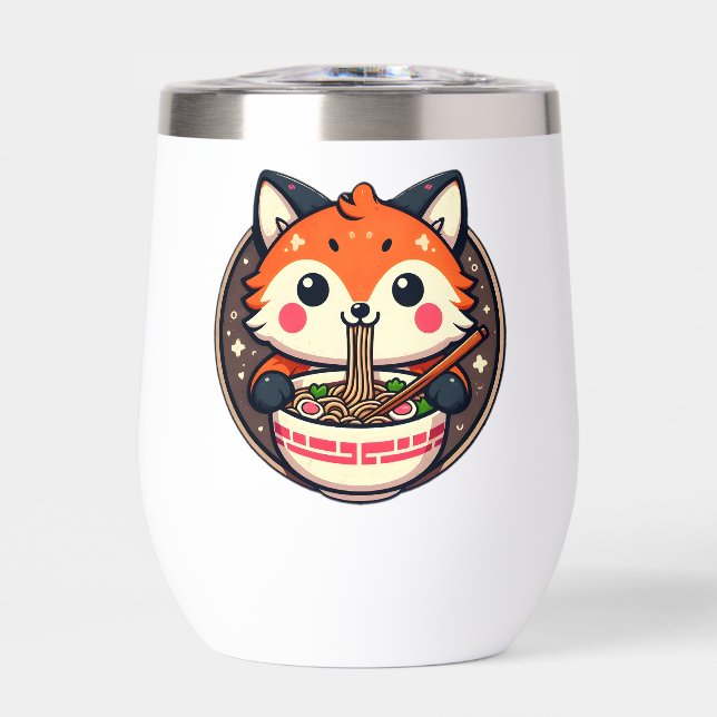  Cute Ramen Fox Illustration for Merch Design (Front)