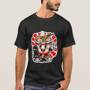 Cute Ramen Skater Skateboard Lover Teens Japan Kaw T-Shirt